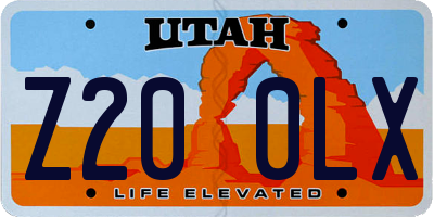 UT license plate Z200LX