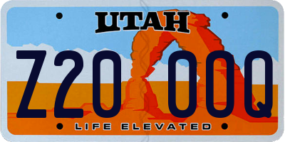 UT license plate Z200OQ