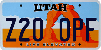 UT license plate Z200PF