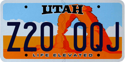 UT license plate Z200QJ