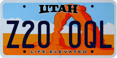 UT license plate Z200QL