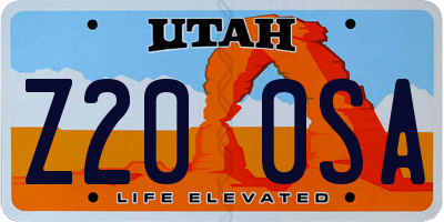 UT license plate Z200SA