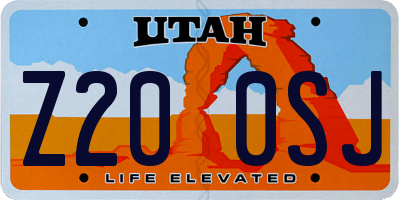 UT license plate Z200SJ