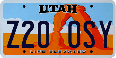 UT license plate Z200SY