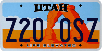 UT license plate Z200SZ