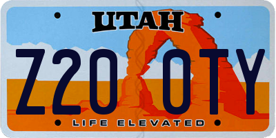 UT license plate Z200TY