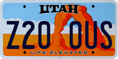 UT license plate Z200US