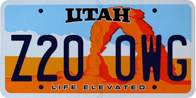UT license plate Z200WG