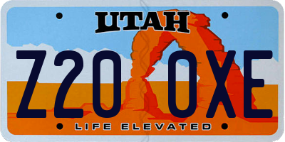 UT license plate Z200XE