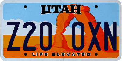 UT license plate Z200XN