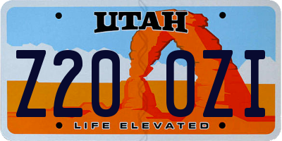 UT license plate Z200ZI