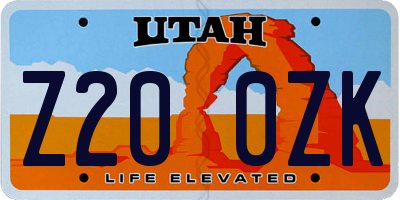 UT license plate Z200ZK