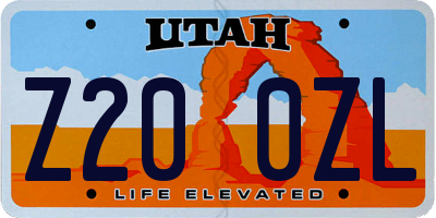 UT license plate Z200ZL