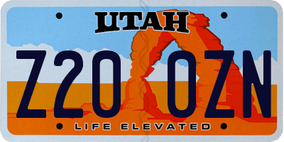 UT license plate Z200ZN