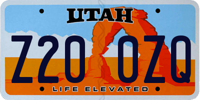 UT license plate Z200ZQ