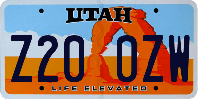 UT license plate Z200ZW