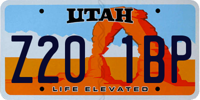 UT license plate Z201BP