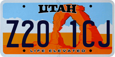 UT license plate Z201CJ