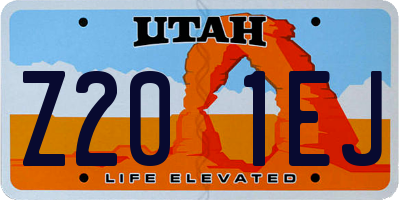 UT license plate Z201EJ