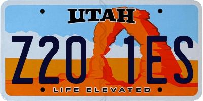UT license plate Z201ES