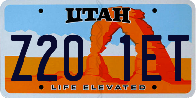 UT license plate Z201ET