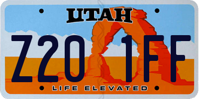 UT license plate Z201FF