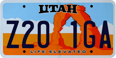 UT license plate Z201GA