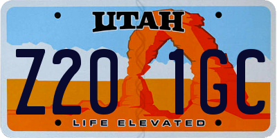 UT license plate Z201GC
