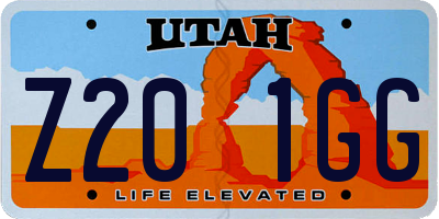 UT license plate Z201GG