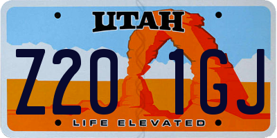 UT license plate Z201GJ
