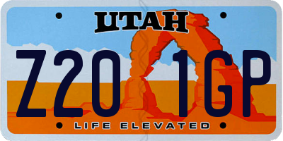 UT license plate Z201GP