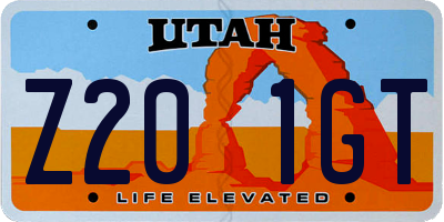 UT license plate Z201GT
