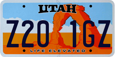 UT license plate Z201GZ