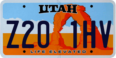 UT license plate Z201HV