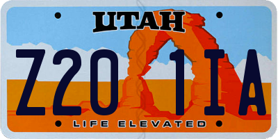 UT license plate Z201IA