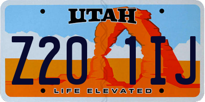 UT license plate Z201IJ