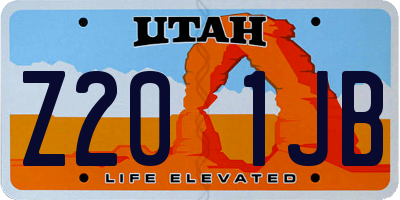 UT license plate Z201JB