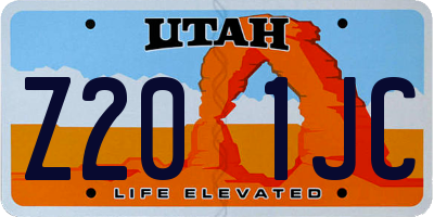 UT license plate Z201JC