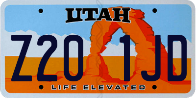 UT license plate Z201JD