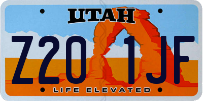 UT license plate Z201JF