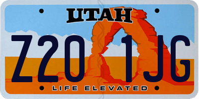 UT license plate Z201JG