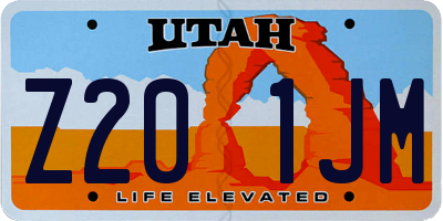 UT license plate Z201JM