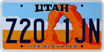 UT license plate Z201JN