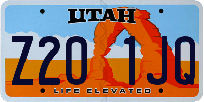 UT license plate Z201JQ