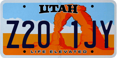 UT license plate Z201JY