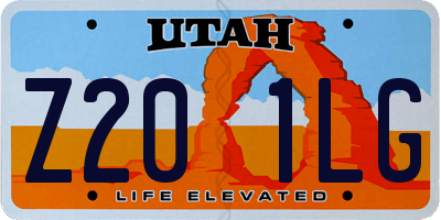 UT license plate Z201LG