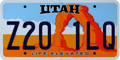 UT license plate Z201LQ