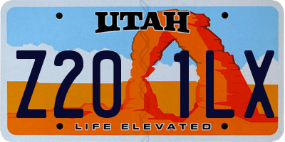 UT license plate Z201LX
