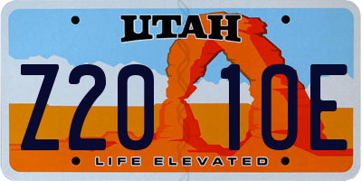 UT license plate Z201OE