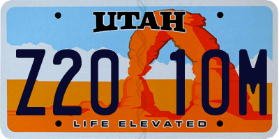 UT license plate Z201OM
